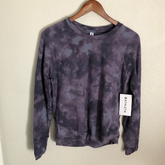 NWT Athleta mindset print sweatshirt purple tie dye size S - Picture 9 of 11